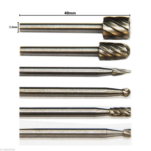 6pcs Dremel Rotary Tools HSS Mini Drill Bit Set Cutting Routing Router Grinding Bits Milling Cutters for Wood Carving Cut Tools ► Photo 1/1