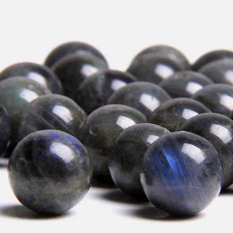 High quality Natural Spectrolite gem Stone beads black Round smooth Labradorite Loose gem Beads for Jewelry Making Bracelet gift ► Photo 1/4