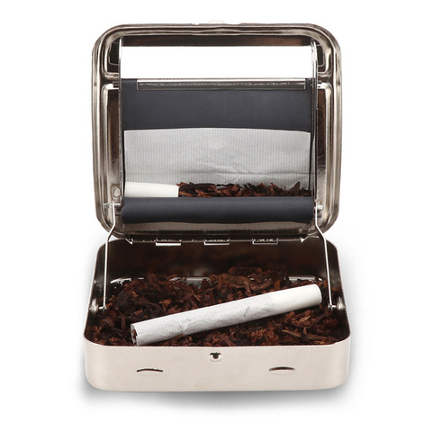 Portable Mini Metal Cigarette Case Manual Rolling Machines Tobacco Storage Adjustable Cigarette Maker Smoking Tool Gadgets ► Photo 1/1