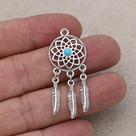 5pcs Tibetan Silver Plated DIY Dream Catcher Charms Pendants for Bracelet Jewelry Making Accessories Handmade Craft ► Photo 1/5