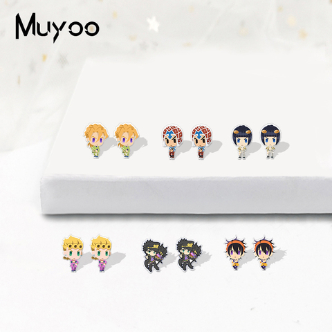 New Kawaii Style Anime Icons Acrylic Resin JoJo's Bizarre Adventure Characters Print Handmade Acrylic Epoxy Earrings Gifts ► Photo 1/6