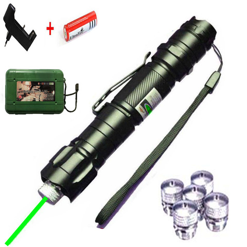 Hight Powerful Green Laser Pointer 1000m 5mw Green Dot Laser Pen 5pcs Cap Hunting Match With Lasers Sight Charger+18650 Battery ► Photo 1/6