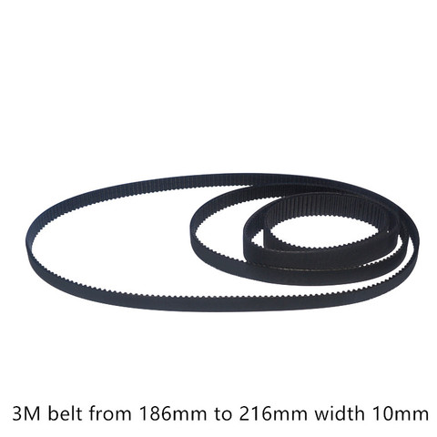HTD 3M Timing belt length from 186mm to 216mm width 10mm Rubber HTD3M synchronous 186-3M 216-3M closed-loop ► Photo 1/3
