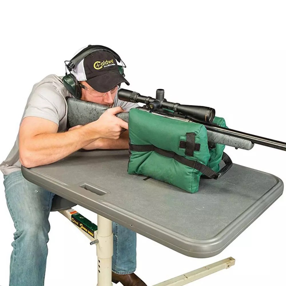 Portable Shooting Front Bench Rest Bag Rifle Target Stand for Hunting Green 