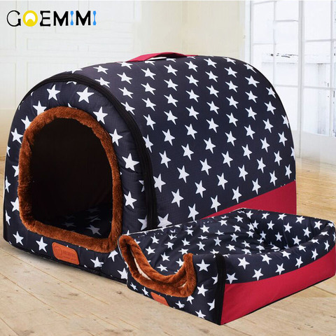 New Warm Dog House Comfortable Print Stars Kennel Mat For Pet Puppy Top Quality Foldable Cat Sleeping Bed cama para cachorro ► Photo 1/6