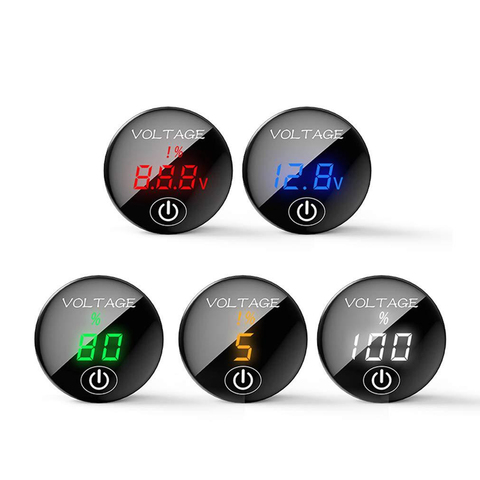 DC 5V-48V LED Panel Digital Car Motorcycle Voltmeter Battery Capacity Display Voltmeter (With Touch Switch) ► Photo 1/6