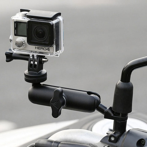 Motorcycle Bike Camera Holder Handlebar Mirror Mount Bracket 1/4 Metal Stand For GoPro Hero8/7/6/5/4/3+ Action Cameras Accessory ► Photo 1/6