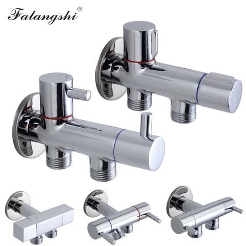 G1/2 Inch Bathroom Accessory Double Outlet Faucet Valve Double Control Toilet Angle Valve for Bidet Sprayer WB8501 ► Photo 1/6