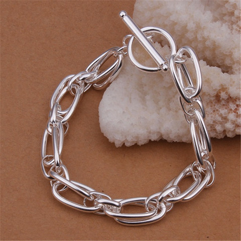 Wholesale men women chain silver plated bracelets noble wedding gift party fashion jewelry Christmas gifts JSHH320 ► Photo 1/4