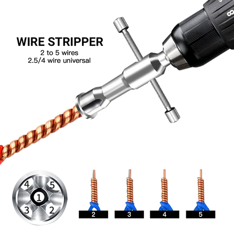 Automatic Wire Stripper Twisted Wire Tool Cable Peeling Twisting Connector Electrician Stripping Artifact Connector Hand Tools ► Photo 1/6