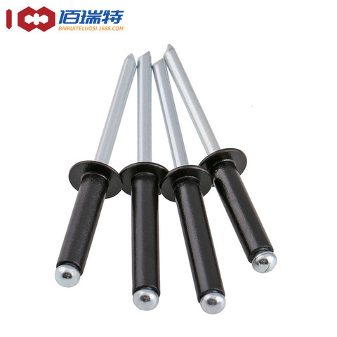 Factory spot supply paint black pull nail open aluminum core rivet decoration nail pull rivet M2.4-M5 50Pcs ► Photo 1/5