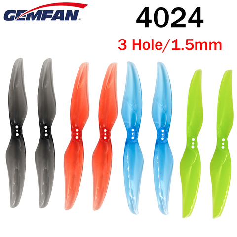 12 Pair Gemfan Hurricane 4024 Propeller 2 Blade 3 Hole 1.5mm 4x2.4 CW CCW Racing Propeller For Mini FPV Brushless Motor Props ► Photo 1/6