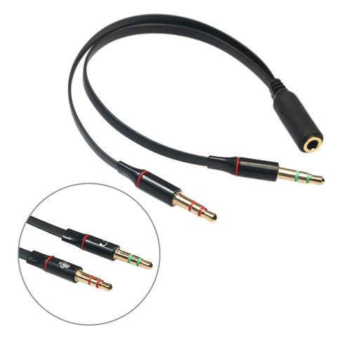 1pcs 3.5mm Y Splitter Headphone Mic Audio Adapter Female to 2 Male Headphone Headset to PC Adapter Aux Stereo Adapter Cable ► Photo 1/6