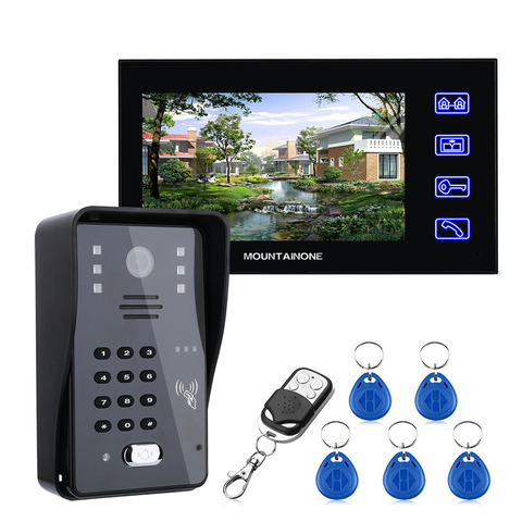 7inch Video Door Phone Intercom Doorbell With RFID Password IR-CUT 1000TV Line Camera Wireless Remote Access Control System ► Photo 1/6