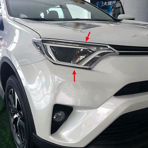 Suitable For Toyota Rav4 RAV 4 2016 2017 2022 Front Headlight Lamp Eyebrow Cover Trim ABS Chrome Car Styling Auto Accessorie ► Photo 1/6