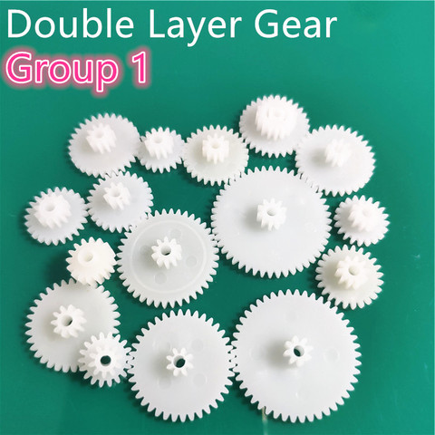 31 kinds of M0.5 Plastic Teeth Double Layer Gears Reduction Gear Group 1 Deck DIY Toy Car Robot Helicopter Parts Dropshipping ► Photo 1/3