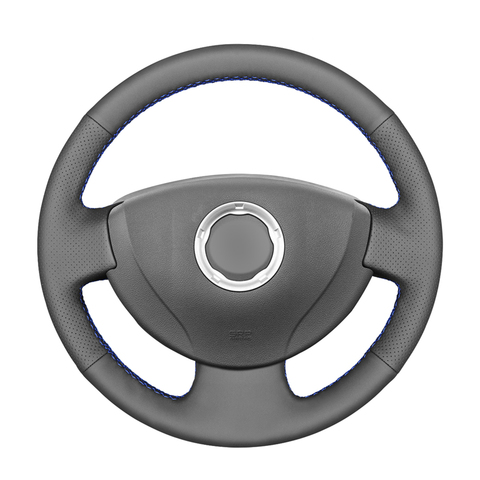 Black PU Artificial Leather Car Steering Wheel Cover for Renault Logan 1 Sandero 1 Clio 2 Lada Largus 1 Nissan Almera 3 G15 ► Photo 1/6