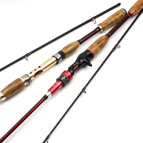 Clear inventory 2.1M Spinning Rod fast Lure Rod Lure 10-25g Carbon Fiber Fishing Rod Wooden handle Trout carp pole fishing ► Photo 1/1