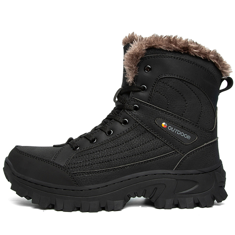 BETOOSEN Men's Winter Waterproof Snow Hiking Boots Hiker Mid Backpacking Boots Warm Fur Lined ► Photo 1/6