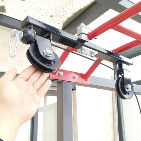 Fitness Pulley Cable System DIY Loading Pin Lifting Triceps Rope Machine Workout Rotating Home Gym Silent Wheel For Round Tube F ► Photo 1/3