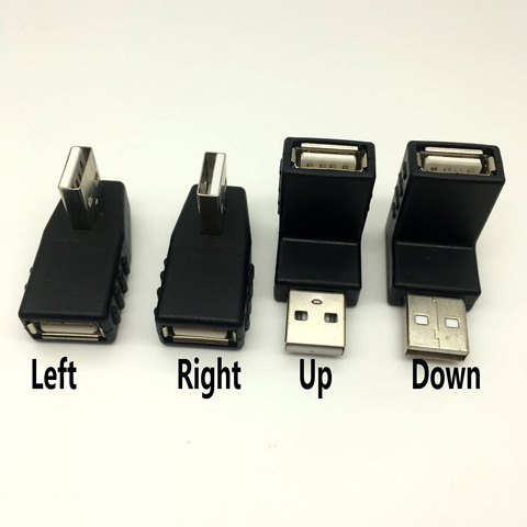 Left/Right/UP/Down Angle 90-Degree USB 2.0 Male 90 Angled USB Female to Male Adapter Cable ► Photo 1/1