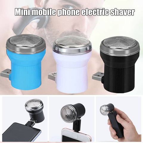 High Quality Mini Mobile Phone Fasting Beard Shaving Home Car Portable Small USB Razor Promotion Price ► Photo 1/6