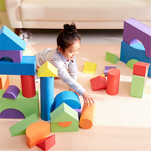 Kids Educational Toys Set 50pcs Building Blocks EVA Foam Blocks Software sponge Toys Sets Children's Gifts ► Photo 1/6