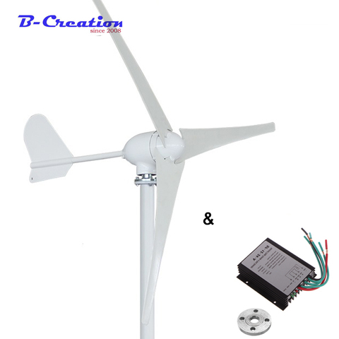 Real 500 W Horizontal Wind Turbine Generator 12 V 24 V 48 V 3/5 Blades Windmill Home Use + 600 W Waterproof Charger Controller ► Photo 1/6