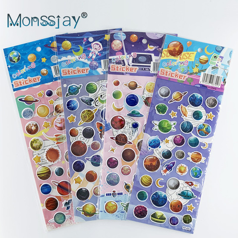 4 Sheets/set Cosmic Space Planet Universe Cognition Sticker Kids DIY 3D Bubble Foam Scrapbooking Stickers For Kids Boys Gift ► Photo 1/6