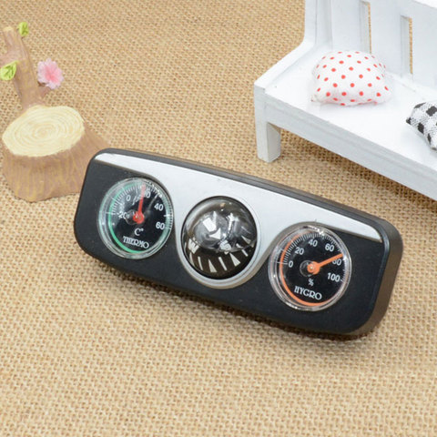 3 in 1 Guide Ball Car Compass Thermometer Hygrometer Car Ornaments Car Styling Interior Accessories For Auto Boat Vehicles ► Photo 1/6