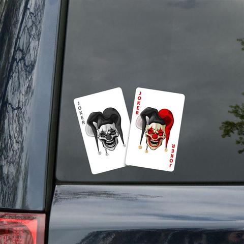 Cartoon Playing Cards Halloween Joker Clown Circus Playing Cards Creepy Daisy Flower Decal Scratch PVC Motorcycle Car Sticker ► Photo 1/4