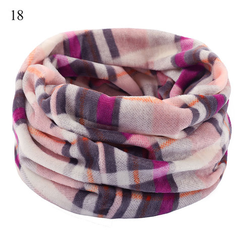 Unisex Winter Soft Fleece Scarf Double Layer Knitted Neck Warmer Colored Floral Snood Scarves Outdoor Ski Scarf For Women Men ► Photo 1/6