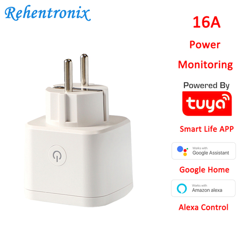 Alexa Google Home 16A Energy Monitoring Smart Plug EU Tuya Wireless WiFi Smart Socket ► Photo 1/6