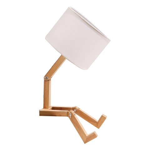 Creative Robot Shaped Table Lights Living Room Flexible Wooden LED Table Lamps Nordic Modern Working Learning Interior Decor  ► Photo 1/6