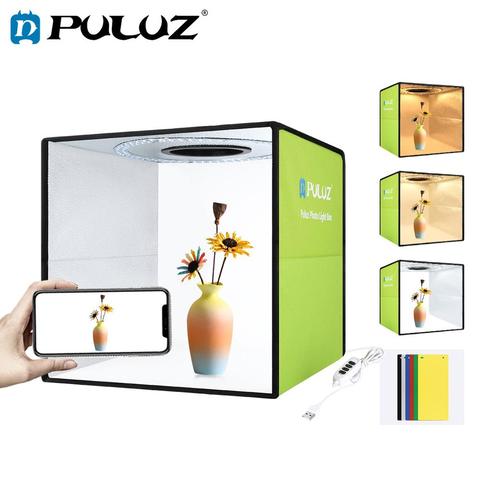 Puluz 30cm Photo Light Box Mini Foldable Photo Studio Box Photography LED Lightbox Studio Shooting Tent Box Kit & 6 Backdrops ► Photo 1/6