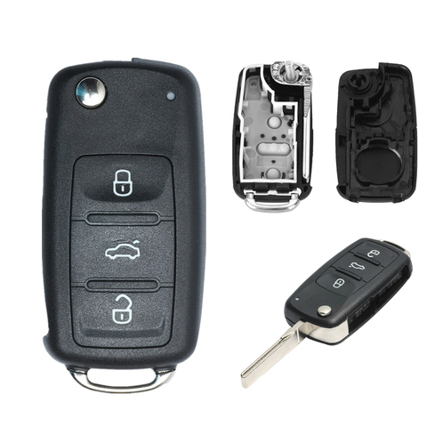 Car Remote Key Shell Key Case for VW Beetle Caddy Eos Golf Jetta Polo Scirocco Tiguan for Skoda Rapid Superb Octavia Yeti Fabia ► Photo 1/6