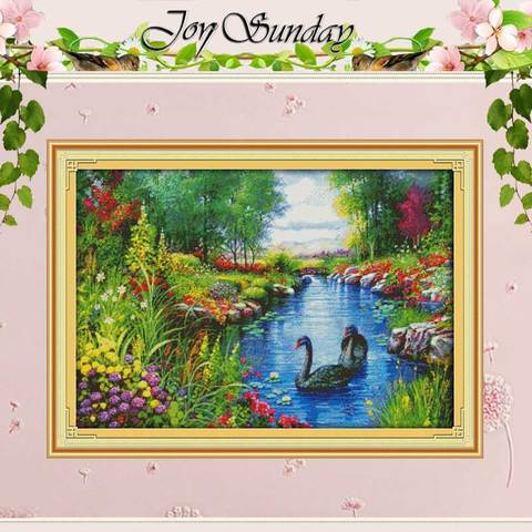 The Peaceful Landscape Counted Cross Stitch 11CT 14CT Cross Stitch Set Wholesale Swan Cross-stitch Kit Embroidery Needlework ► Photo 1/6