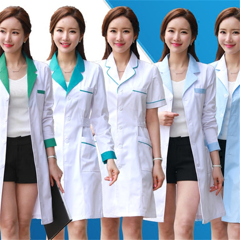 11Style Lab Uniform for Women Uniforms Work Wear Pharmacy White Coat Costume Female Spa Beauty Salon Long Jacket Gown ► Photo 1/6