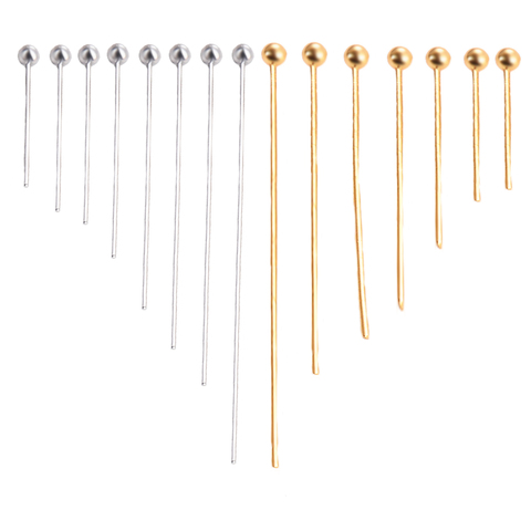 50Pcs/Lot Stainless Steel Head Pins Beads T-pins For DIY Jewelry Making necklace Accessories Earring Findings Supplies ► Photo 1/6