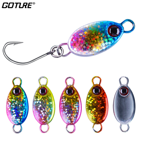 Goture 2pcs Mini Fishing Lure 3.2G 5.3G Micro Metal Jig for Casting Jigging Winter Ice Fishing Lures Stream Spoon Jig Bait ► Photo 1/6