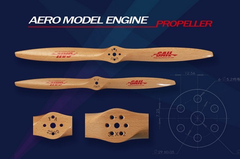 DLE SAIL  Specific German Beech Wooden CW Propeller Paddle (with Mounting Holes) For DLE Engine ► Photo 1/5