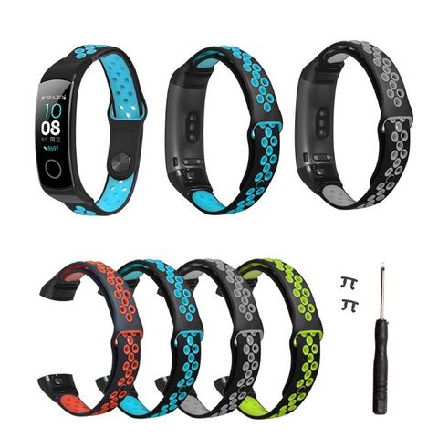 Two-Color Silicone Breathable Sport Wrist Strap Watch Band for Huawei Honor Band 5/4 Smart Watch Bracelet Accessories ► Photo 1/5