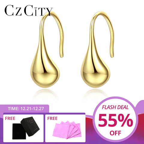 CZCITY Authentic Sterling Silver 925 Waterdrop Design Drop Earring for Women Elegant Engagement Earring Fine Jewelry Accessories ► Photo 1/6