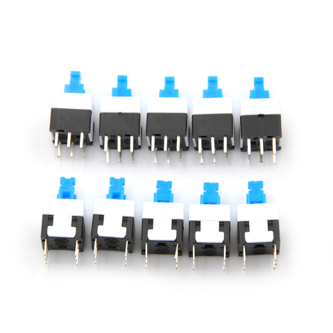 Square 8x8 6 Pin DPDT Mini Push Button Self-locking Switch Multimeter Switch 10pcs/lot ► Photo 1/6