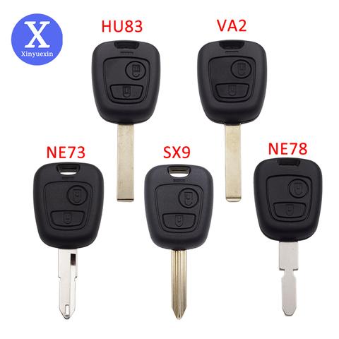 Xinyuexin 2Button Car Key Shell Case Fob for Peugeot 206 Partner Expert Boxer for Citroen C3 C2 HU83 VA2 SX9 NE73 NE78 Blade Key ► Photo 1/6