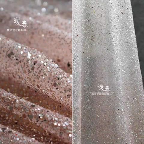 Glitter Tulle lace Bronzing Fabric Gold Sparkle sequin Gradient Color DIY Dress Stage Clothes Wedding Dress Designer Fabric ► Photo 1/5