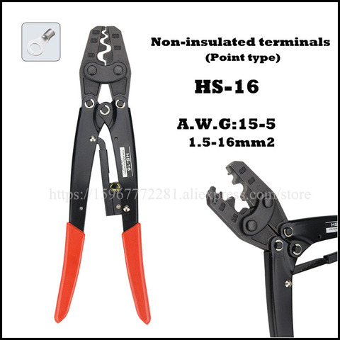 FASEN tool Plier HS-16 Non-insulated terminal crimping tool 1.5-16mm2 AWG15-5 Length 270mm crimping cap for insulated terminals ► Photo 1/4