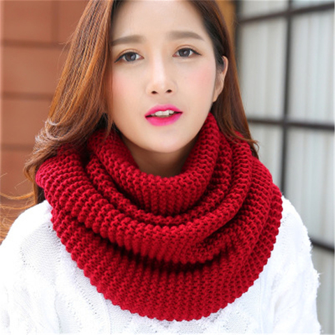 Winter new han edition scarves knitting wool collar woman with thick warm pure color 2 trap head scarf CN009 ► Photo 1/6
