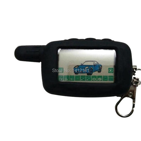 Russian A9 LCD Remote Control Keychain For Starline A9 A8 A6 KGB FX5 FX 5 FX-5 LCD Remote Key Two Way Car Alarm + Silicone Case ► Photo 1/6