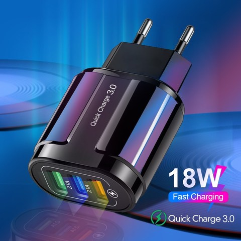 USB Charger Quick Charge 3.0 Universal Wall Fast Charging For iPhone XR 11 Samsung Xiaomi 9 Mobile Phone Accessories EU Chargers ► Photo 1/6